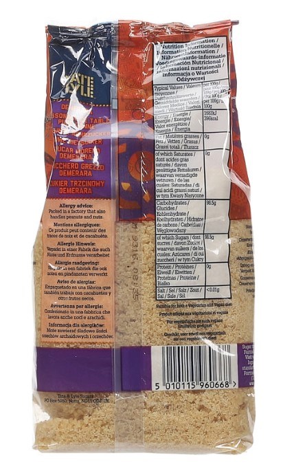 Tate & Lyle Demerara løst sukker 500g 1